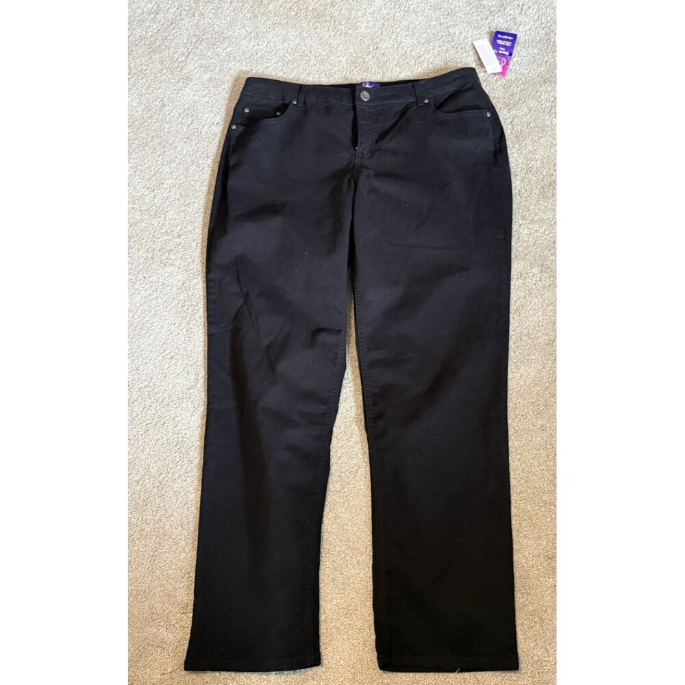 Just My Size Women's Plus Size 18W Twill Pants Black Classic Fit Straight NWT